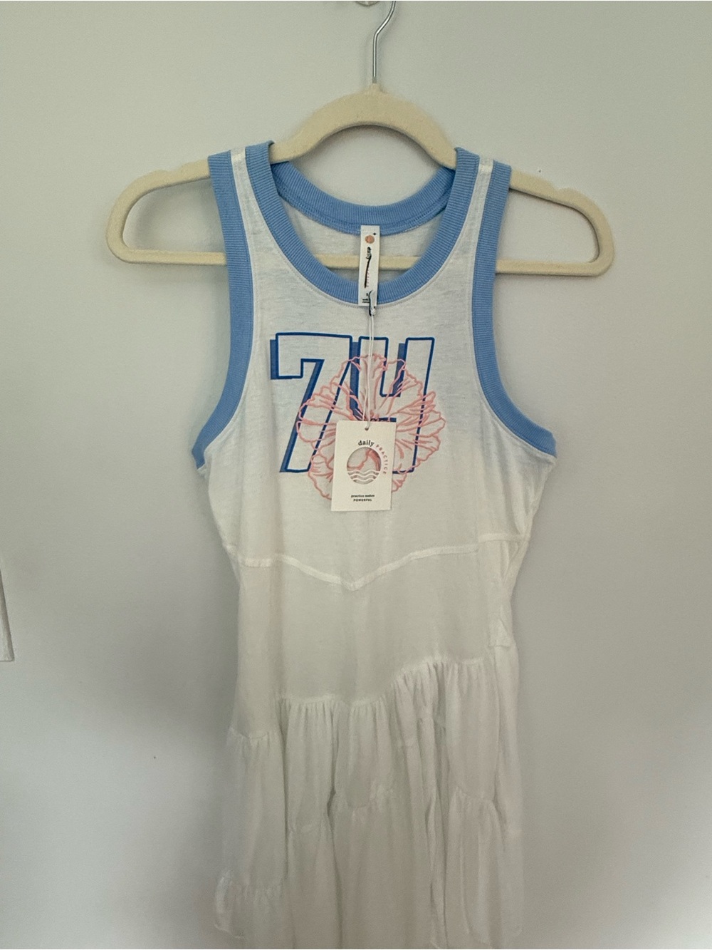 •(SMALL) NWT ANTHROPOLOGIE DAILY PRACTICE VARSITY SLEEVELESS MIDI TANK DRESS - Picture 5 of 8